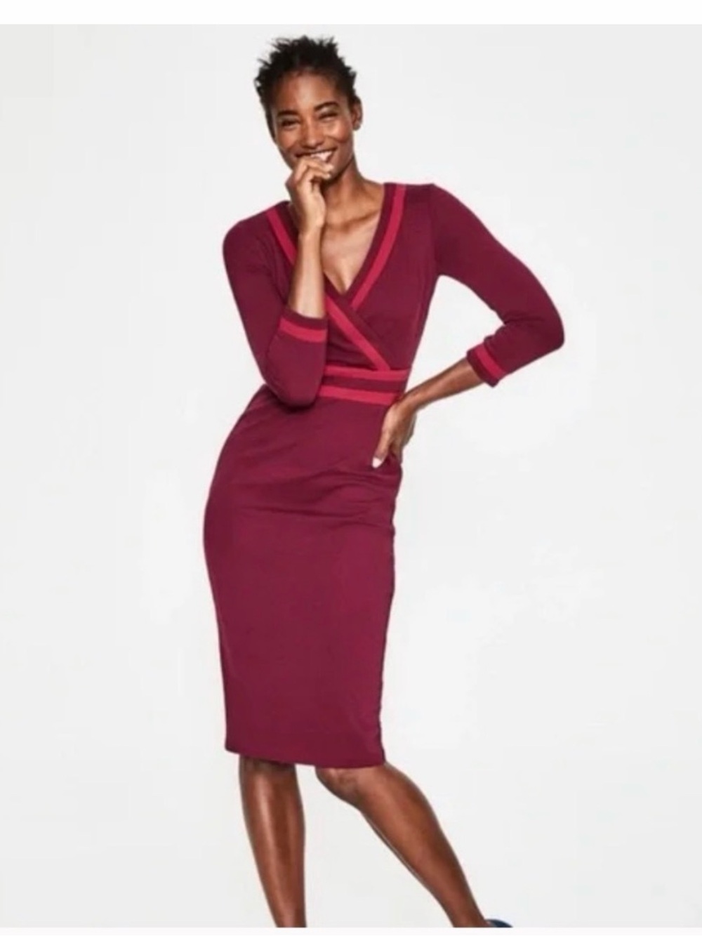Women’s Berry Wrap-Style Sheath Dress